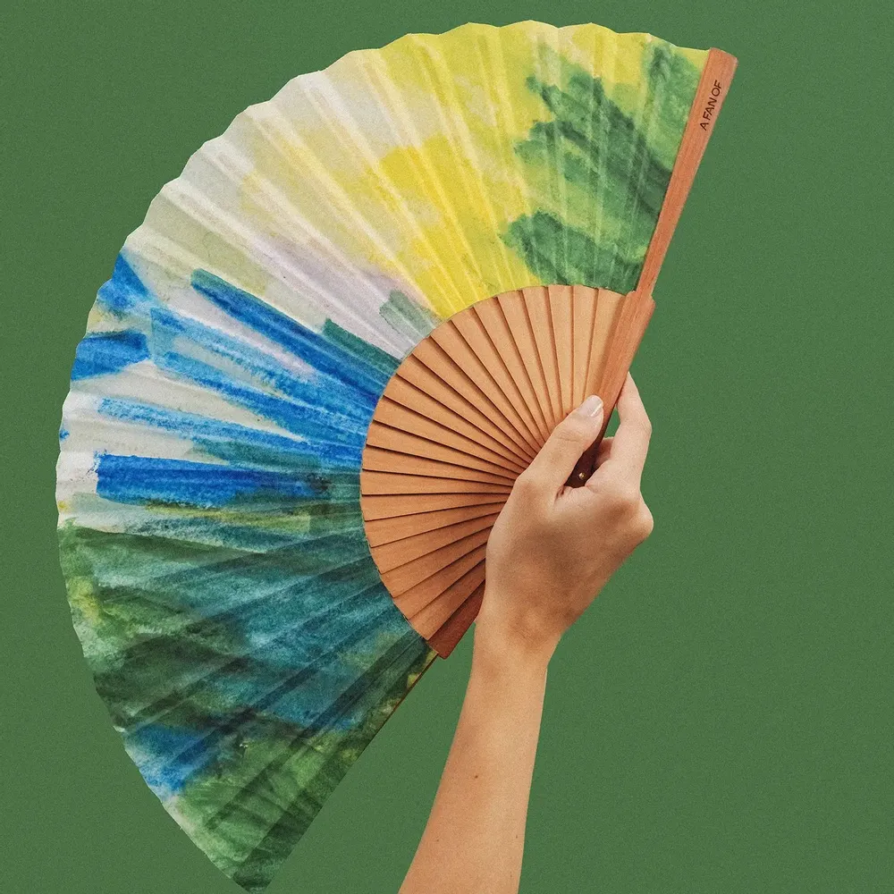 Apparel - Hand Fan NATURA - 27cm - Green - A FAN OF