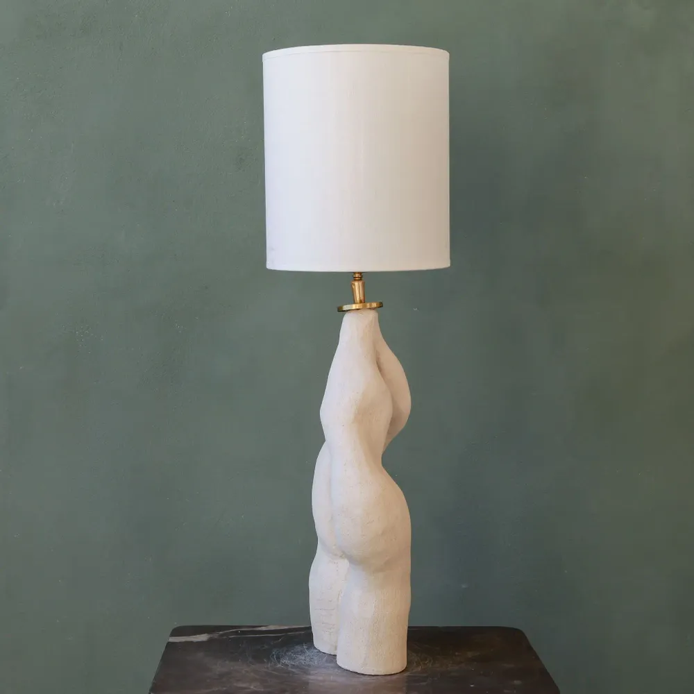 Lampes de table - Lampe en céramique biologique artisanale Roots - STUDIO WILD ORANGE