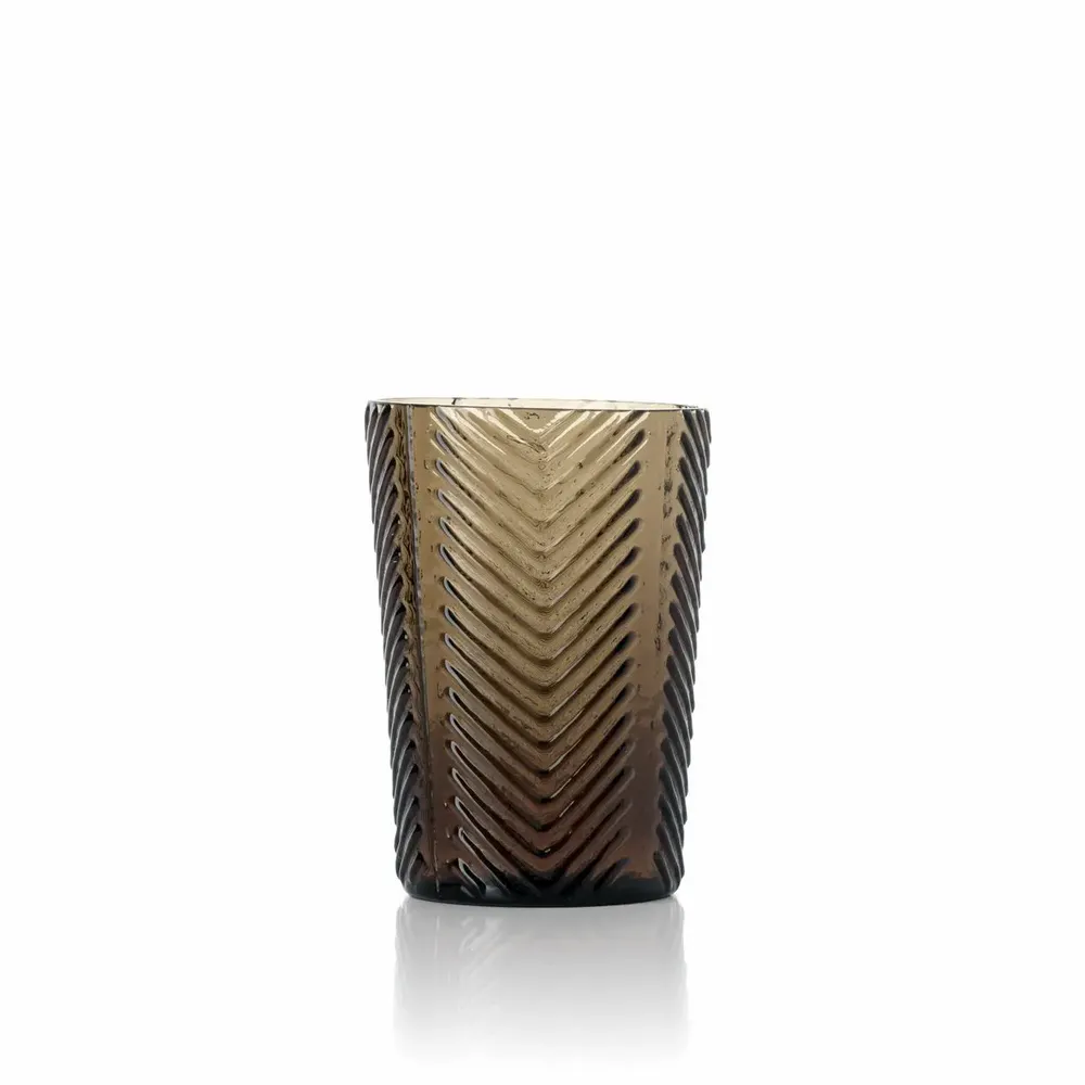 Verres - Le Verre Tumbler Herringbone - Fumé - BAZAR BIZAR LIVING