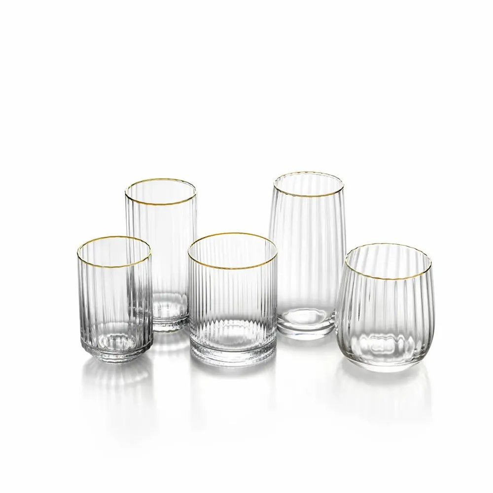 Glass - The Golden Rim Tumbler - Natural Gold - BAZAR BIZAR LIVING
