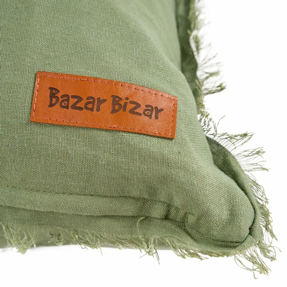 Fabric cushions - The Minty Fresh Cushion Cover - Green - BAZAR BIZAR LIVING