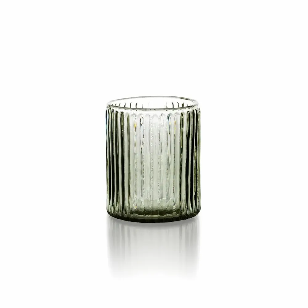 Glass - The Ribbed Tumbler - Charcoal - BAZAR BIZAR LIVING