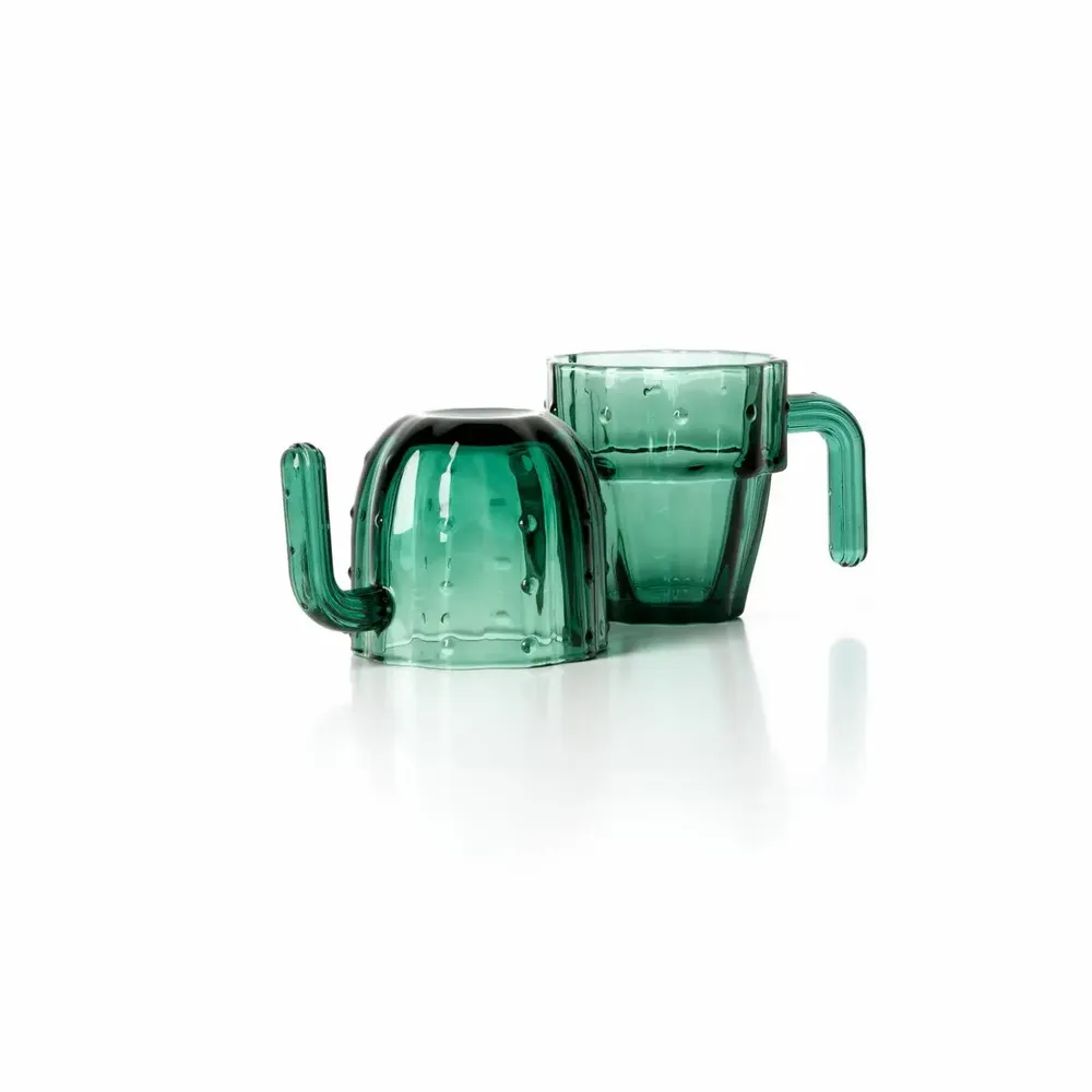 Glass - The Stack-a-Cactus Glasses - Green - Set of 4 - BAZAR BIZAR LIVING