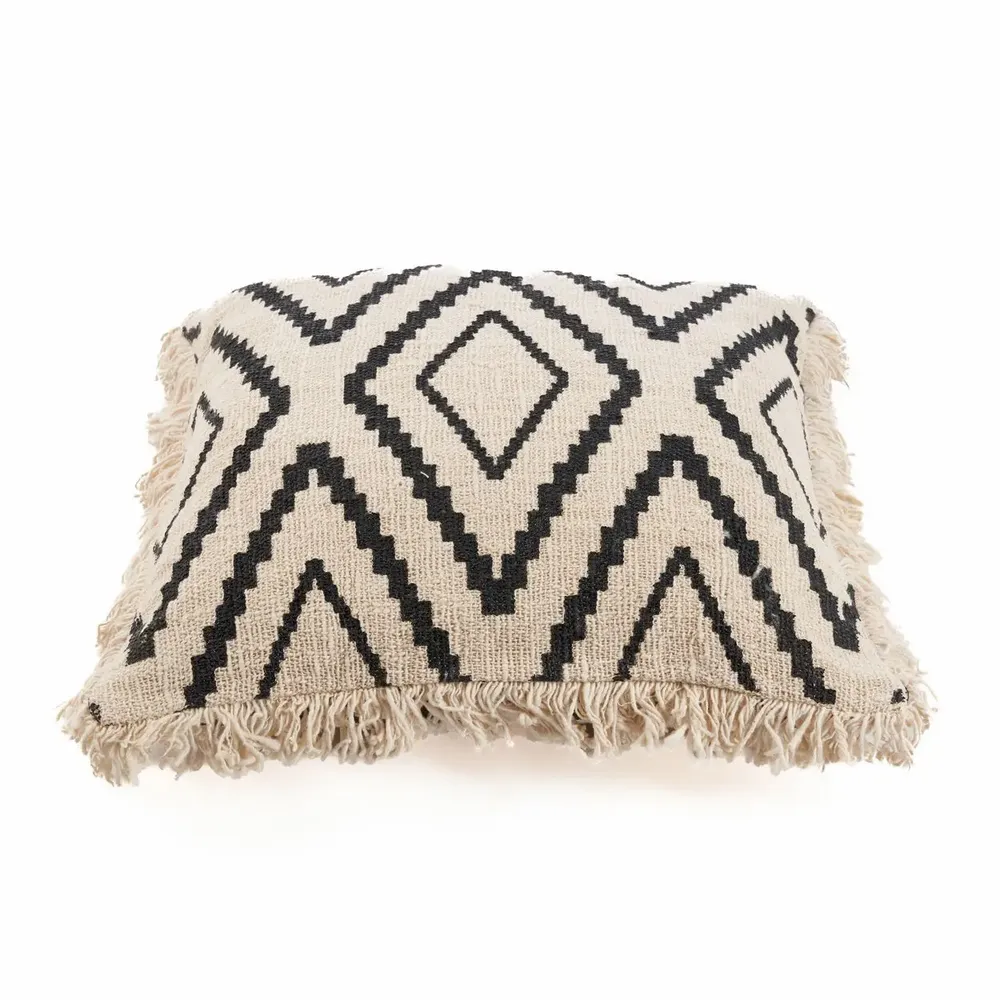 Coussins textile - La Housse de Coussin Sahara Diamond - Noir Naturel - BAZAR BIZAR LIVING