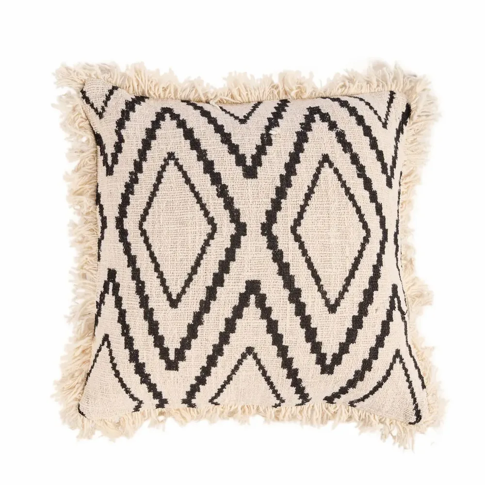 Coussins textile - La Housse de Coussin Sahara Diamond - Noir Naturel - BAZAR BIZAR LIVING