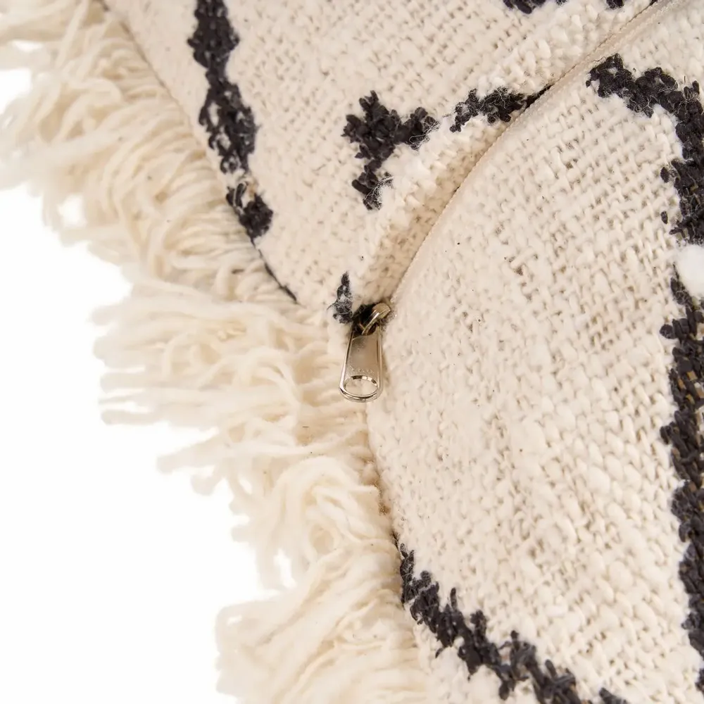 Coussins textile - La Housse de Coussin Sahara Diamond - Noir Naturel - BAZAR BIZAR LIVING