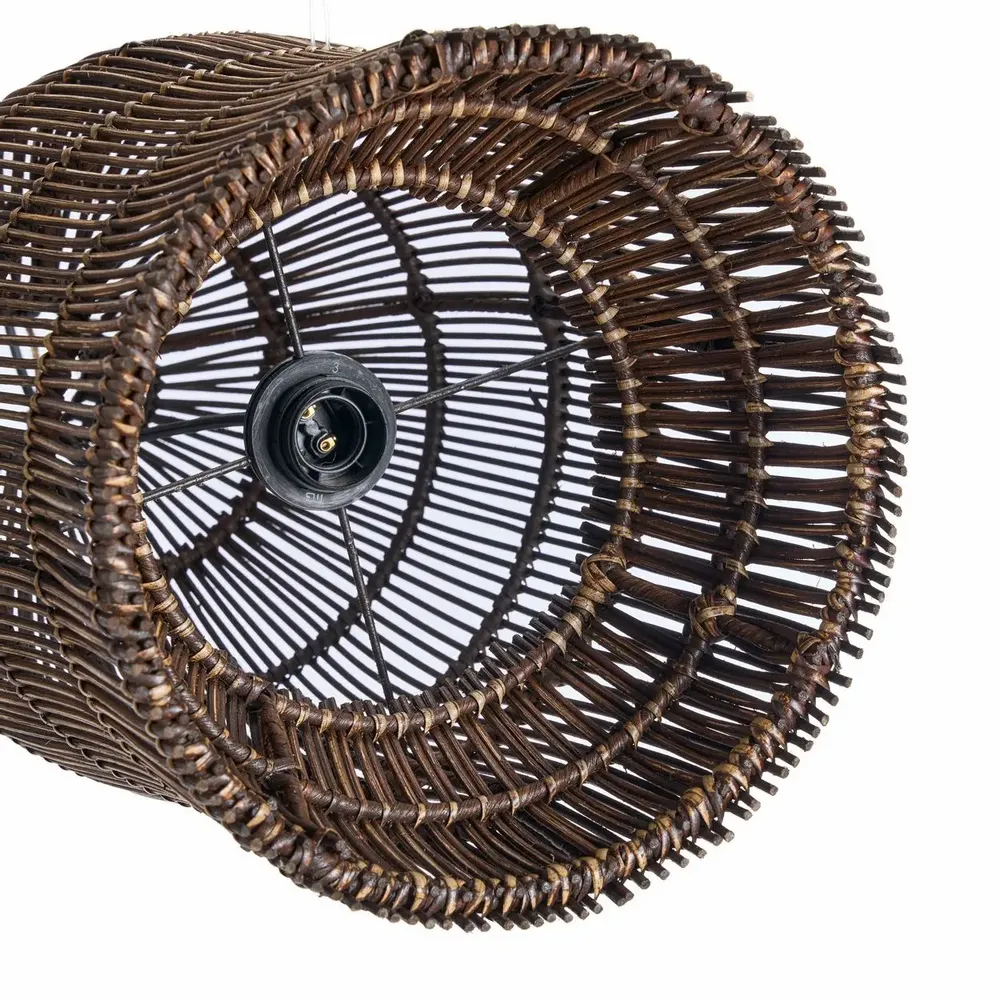 Plafonniers - Le Luminaire Suspendu Woven Bell - Noyer Foncé - S - BAZAR BIZAR LIVING