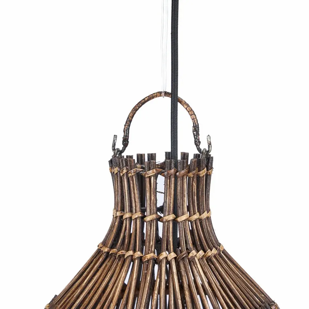 Plafonniers - Le Luminaire Suspendu Woven Bell - Noyer Foncé - S - BAZAR BIZAR LIVING