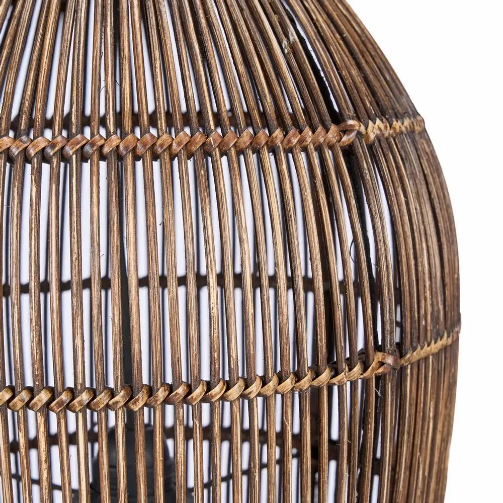 Plafonniers - Le Luminaire Suspendu Woven Bell - Noyer Foncé - S - BAZAR BIZAR LIVING