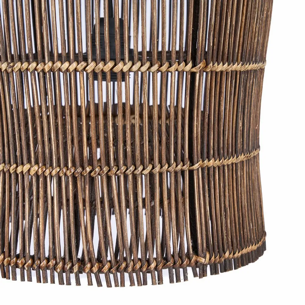 Plafonniers - Le Luminaire Suspendu Woven Bell - Noyer Foncé - S - BAZAR BIZAR LIVING