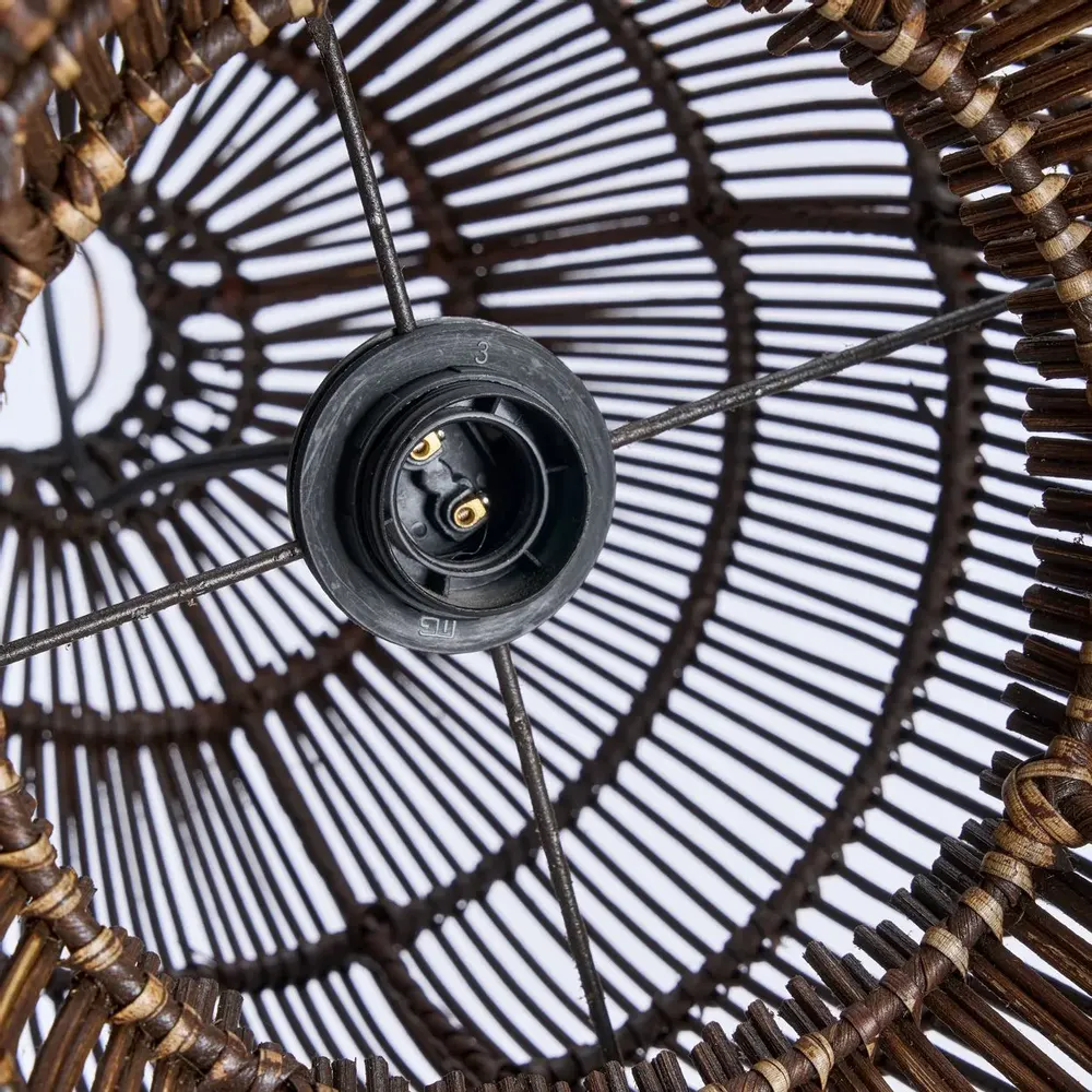 Plafonniers - Le Luminaire Suspendu Woven Bell - Noyer Foncé - S - BAZAR BIZAR LIVING