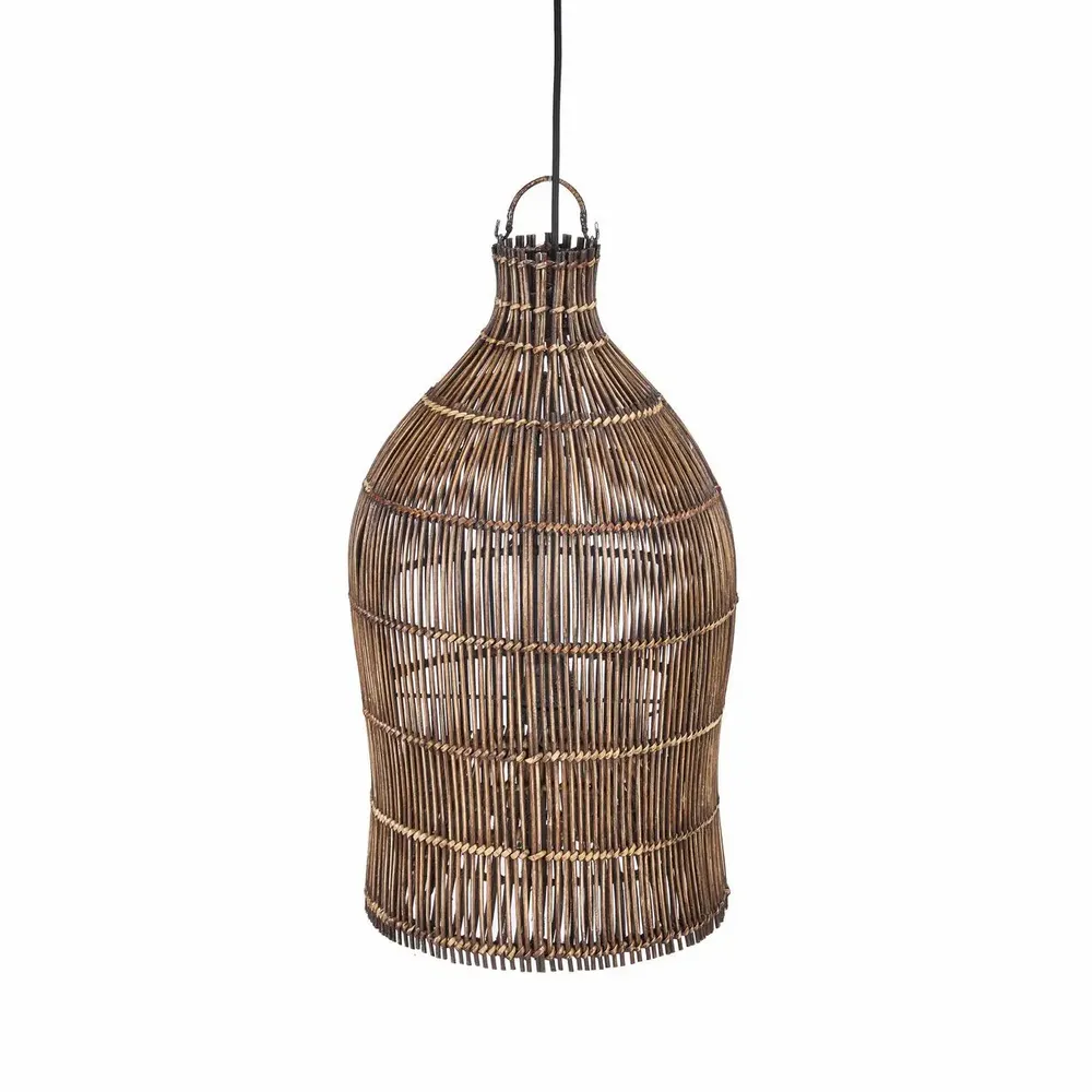 Plafonniers - Le Luminaire Suspendu Woven Bell - Noyer Foncé - S - BAZAR BIZAR LIVING