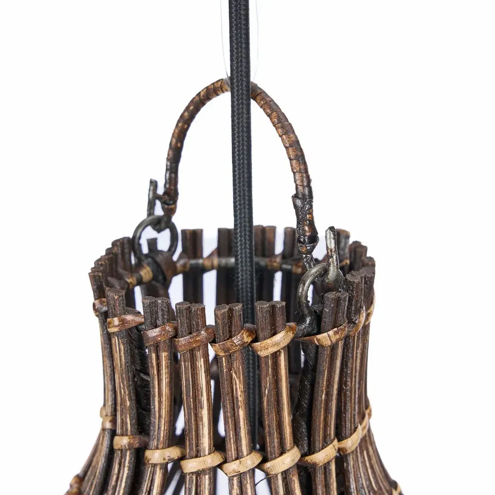 Plafonniers - Le Luminaire Suspendu Woven Bell - Noyer Foncé - S - BAZAR BIZAR LIVING