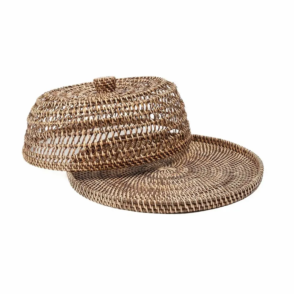 Laundry baskets - The Rattan Food Cover - Natural Brown - L - BAZAR BIZAR LIVING
