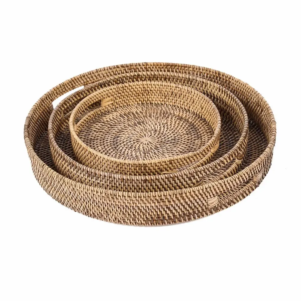 Laundry baskets - The Carry-All Trays - Natural Brown - L - BAZAR BIZAR LIVING