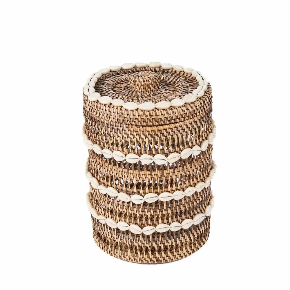 Paniers à linge - Le Panier de Rangement Shell - Brun Naturel - BAZAR BIZAR LIVING