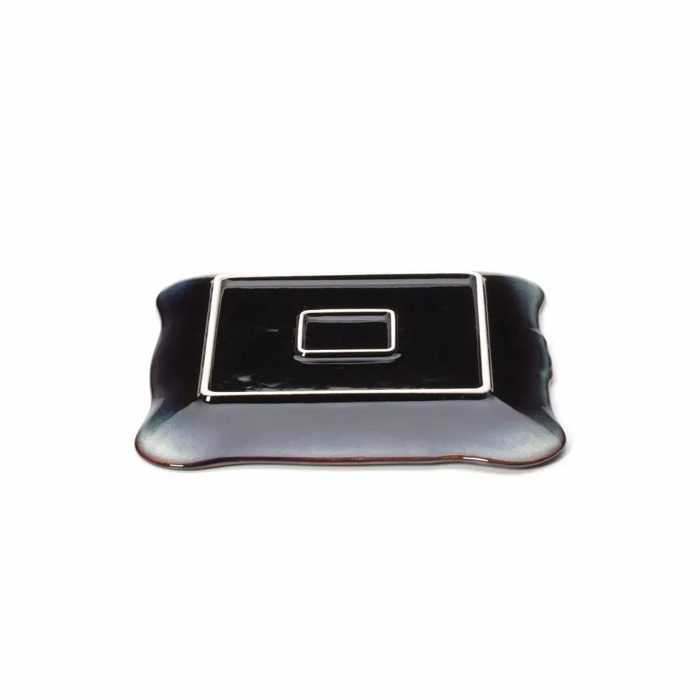 Assiettes au quotidien - L’Assiette Carrée Lotus Ice - Brun Gris - L - BAZAR BIZAR LIVING