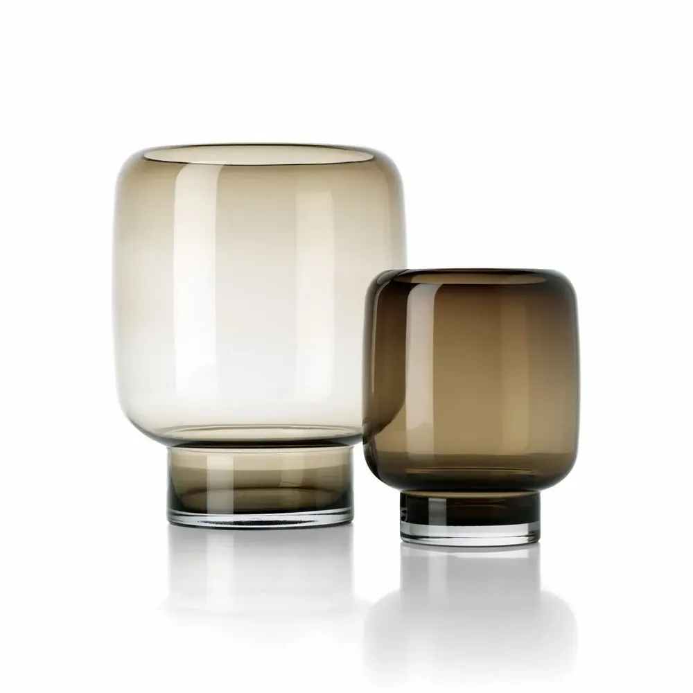 Vases - The Smoky Cube Vase - Brown - S - BAZAR BIZAR LIVING