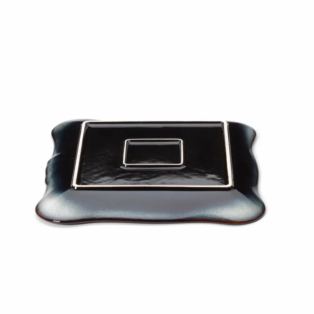 Assiettes au quotidien - L’Assiette Carrée Lotus Ice - Gris Brun - XL - BAZAR BIZAR LIVING