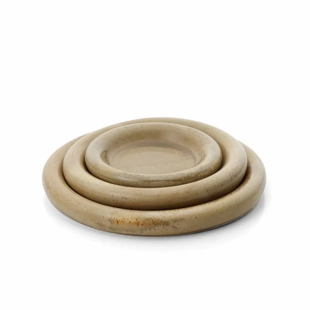 Everyday plates - The Koishi Pebble Plate - Sand - L - BAZAR BIZAR LIVING