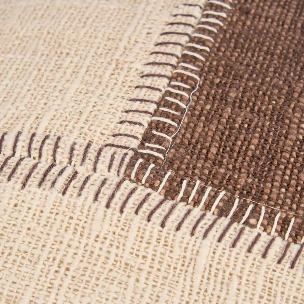 Coussins textile - La Housse de Coussin Cocoa Patchwork - Marron Naturel - BAZAR BIZAR LIVING
