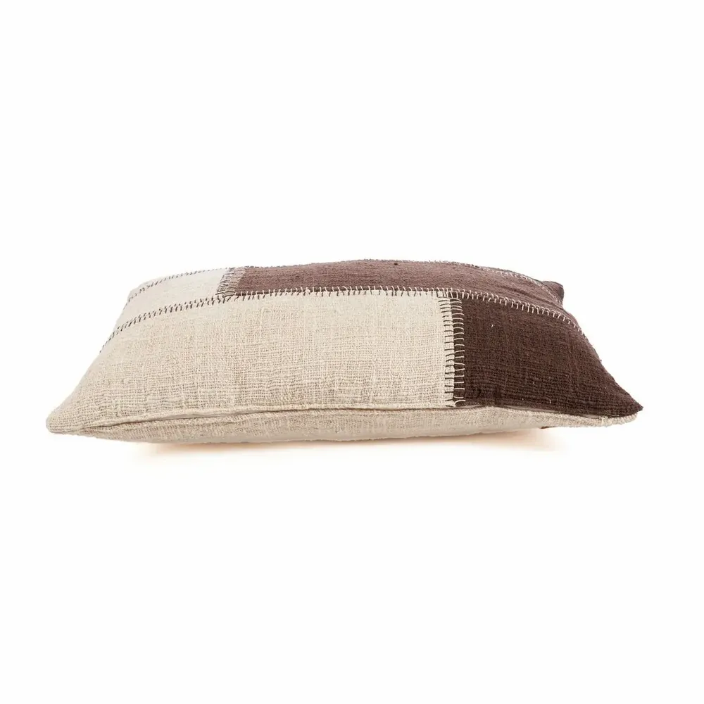Coussins textile - La Housse de Coussin Cocoa Patchwork - Marron Naturel - BAZAR BIZAR LIVING
