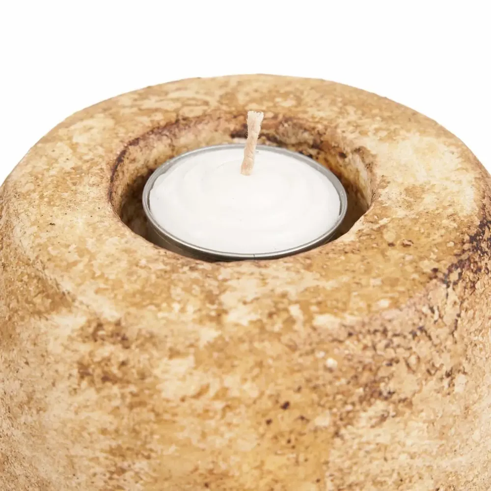 Candlesticks and candle holders - The Cavestone Candle Holder - Cream - BAZAR BIZAR LIVING