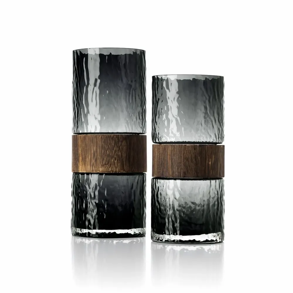Vases - The Wood You Be Mine Vase - Dark Grey - L - BAZAR BIZAR LIVING