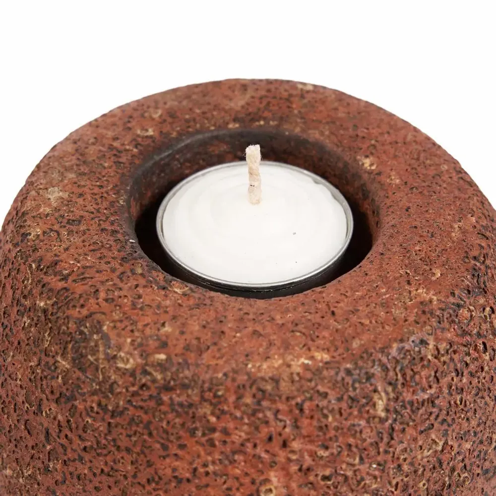 Candlesticks and candle holders - The Cavestone Candle Holder - Terracotta - BAZAR BIZAR LIVING