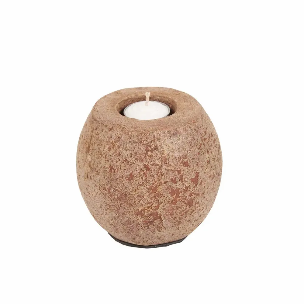 Candlesticks and candle holders - The Cavestone Candle Holder - Brown - BAZAR BIZAR LIVING
