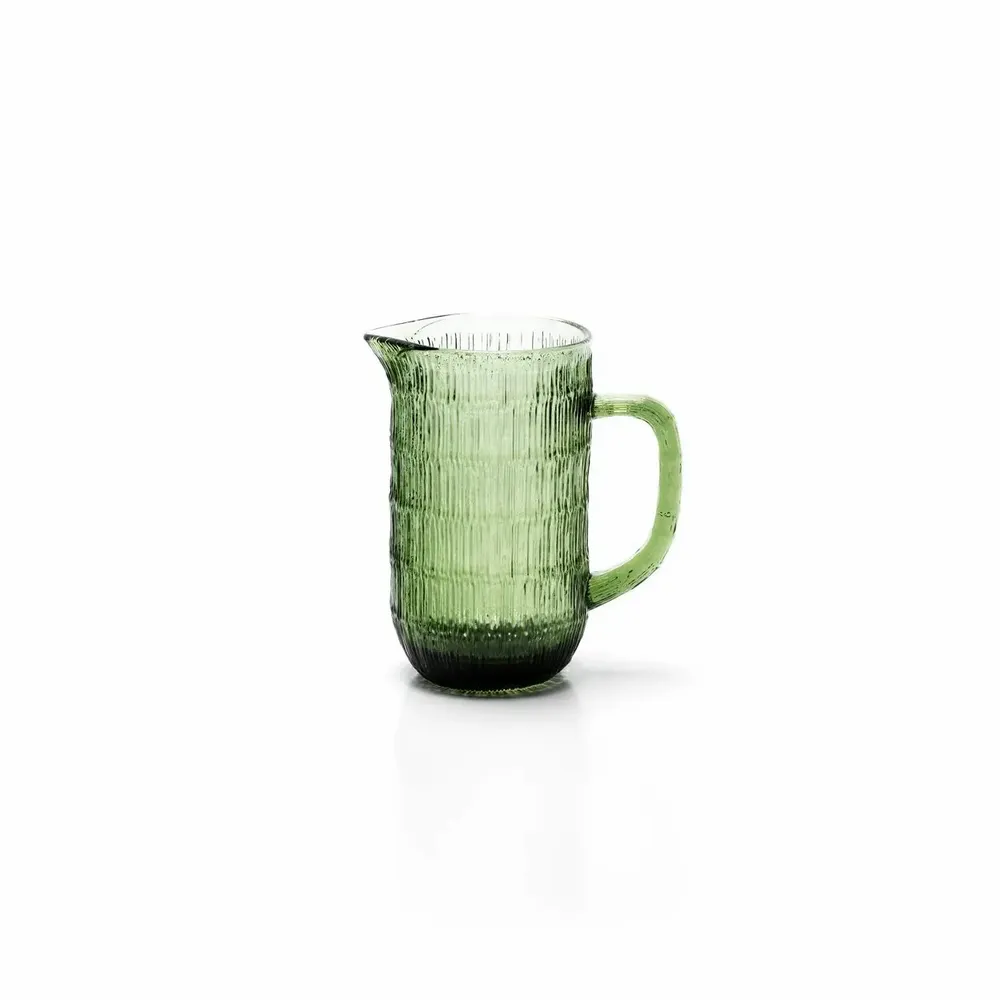 Glass - The Moss Ripple Pitcher - Green - BAZAR BIZAR LIVING