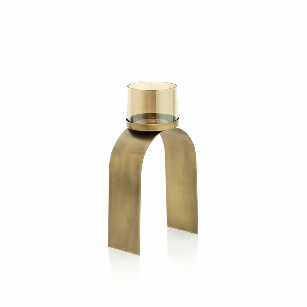 Candlesticks and candle holders - The Bow Glow T-light Holder - Gold - SET/2 - BAZAR BIZAR LIVING