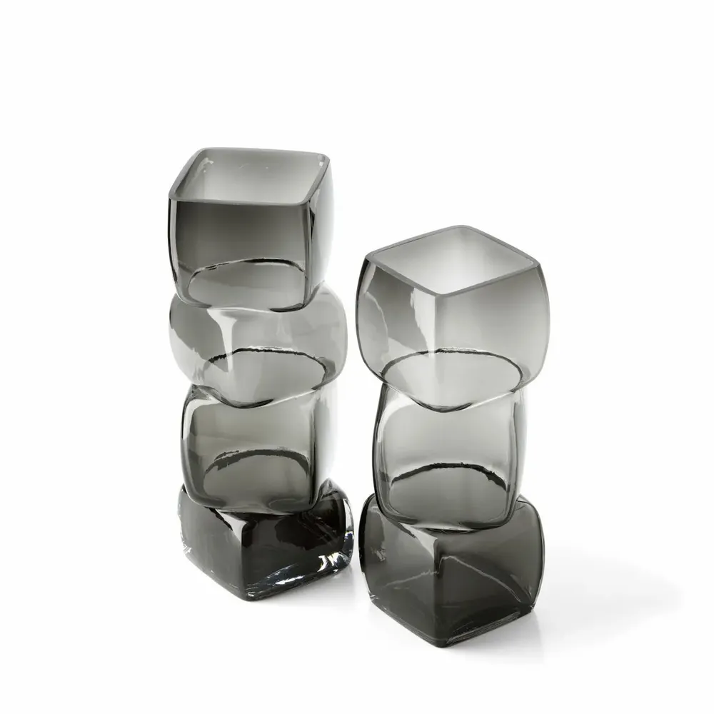 Vases - The Cubes Vase - Dark Grey - L - BAZAR BIZAR LIVING