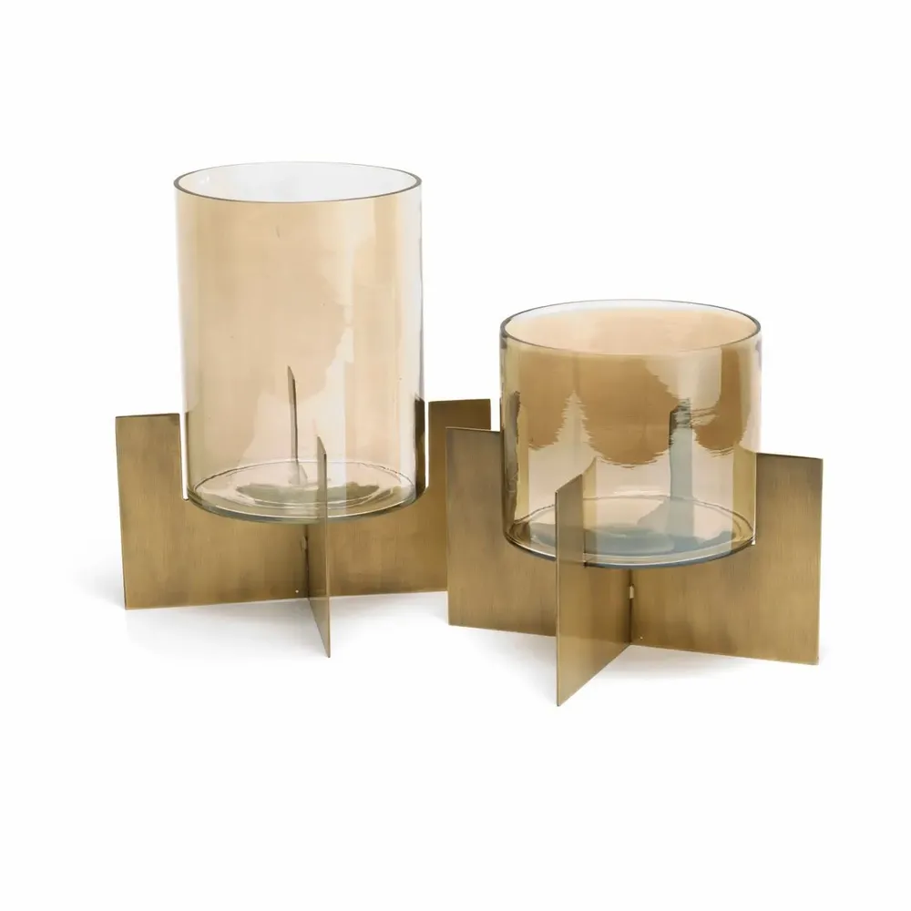 Candlesticks and candle holders - The Hurricane X - Gold - Low - BAZAR BIZAR LIVING