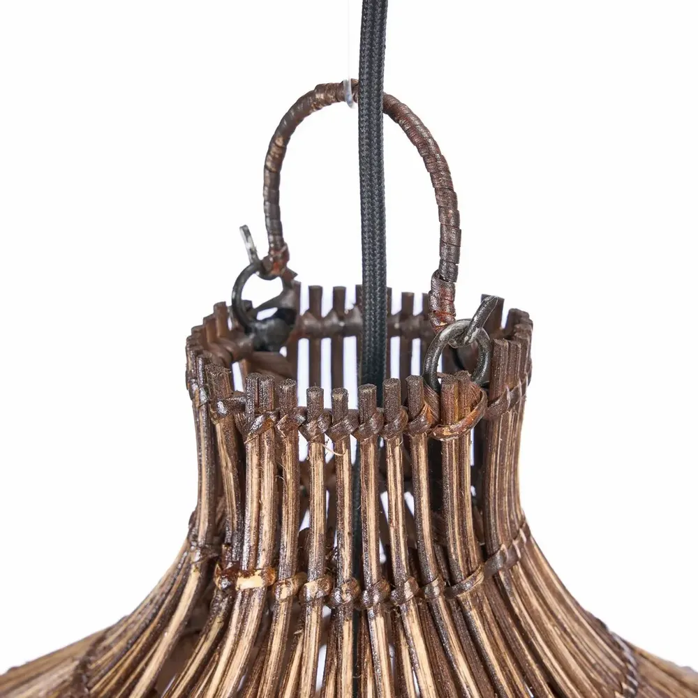 Ceiling lights - The Woven Bell Pendant - Dark Walnut - XL - BAZAR BIZAR LIVING