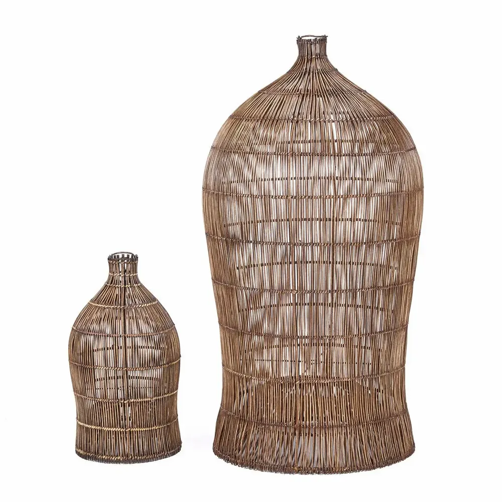 Ceiling lights - The Woven Bell Pendant - Dark Walnut - XL - BAZAR BIZAR LIVING
