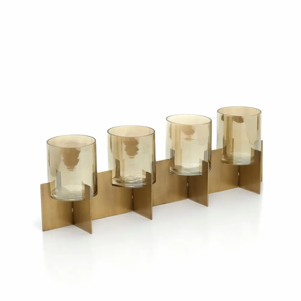 Candlesticks and candle holders - The Quarta Candle Holder - Gold - BAZAR BIZAR LIVING