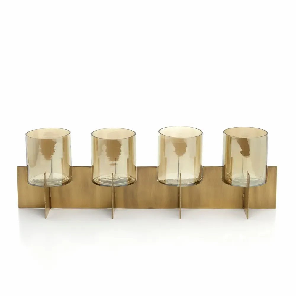 Candlesticks and candle holders - The Quarta Candle Holder - Gold - BAZAR BIZAR LIVING