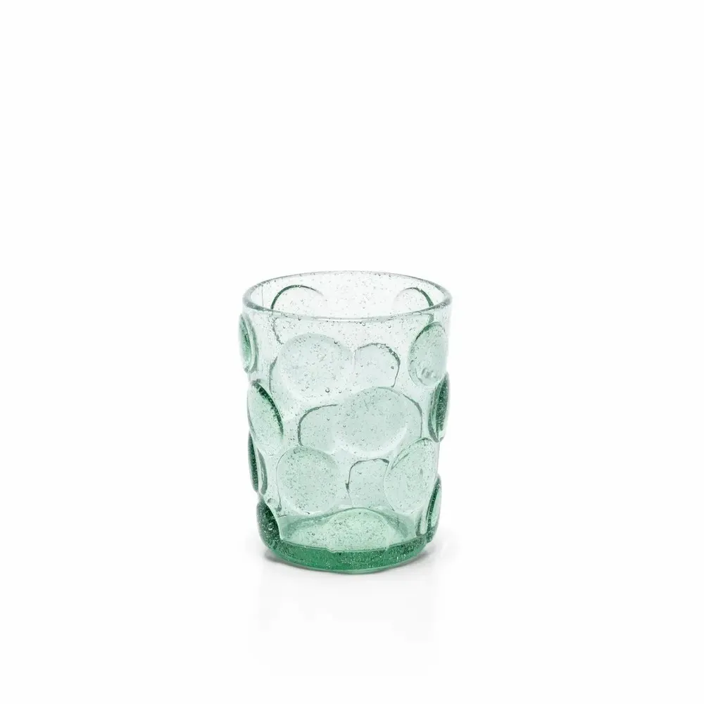 Glass - The Frosted Dot Water Glass - Aqua - BAZAR BIZAR LIVING