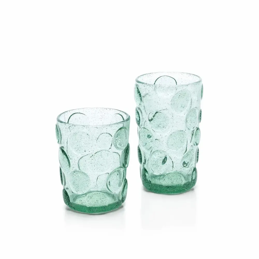 Glass - The Frosted Dot Water Glass - Aqua - BAZAR BIZAR LIVING