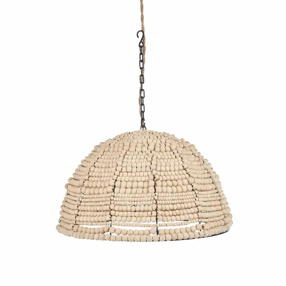 Plafonniers - La Suspension Wooden Bead Dome - Naturelle - BAZAR BIZAR LIVING