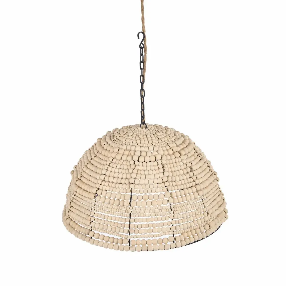 Plafonniers - La Suspension Wooden Bead Dome - Naturelle - BAZAR BIZAR LIVING