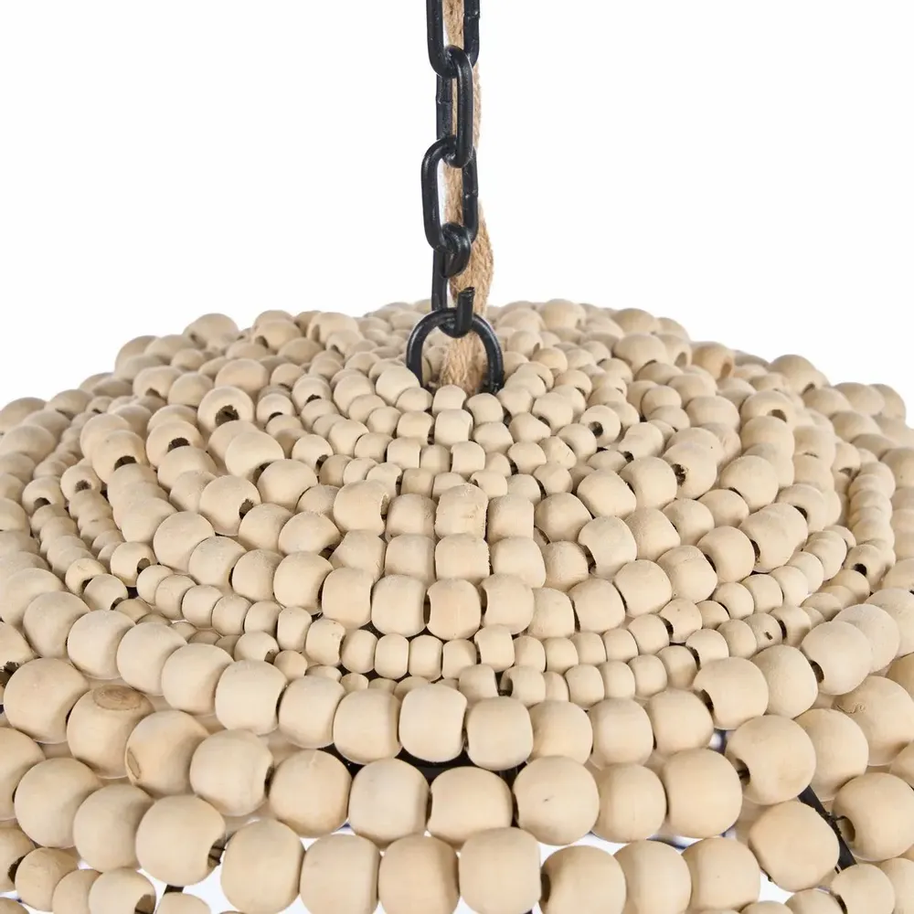 Plafonniers - La Suspension Wooden Bead Dome - Naturelle - BAZAR BIZAR LIVING