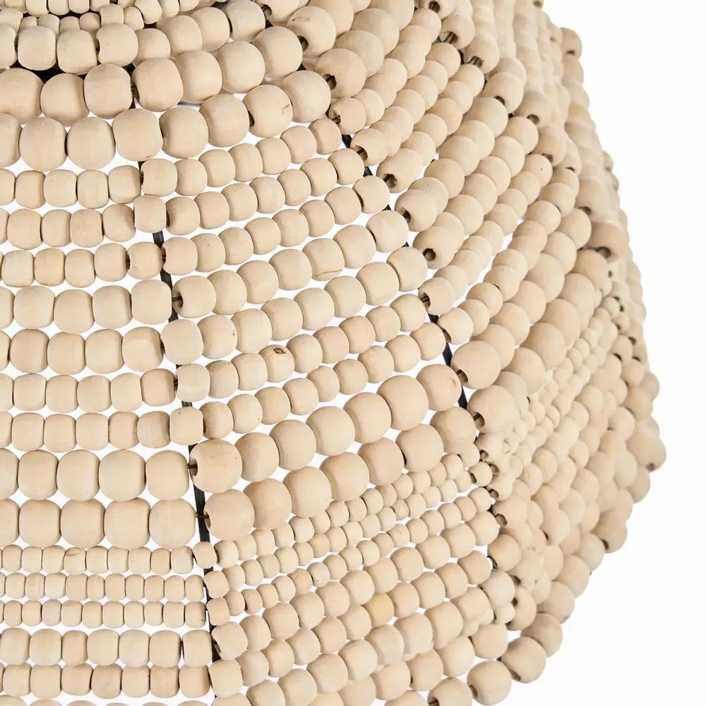 Plafonniers - La Suspension Wooden Bead Dome - Naturelle - BAZAR BIZAR LIVING