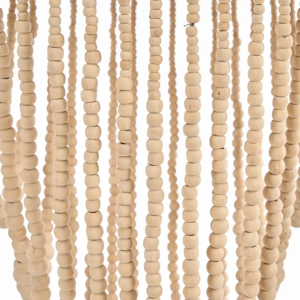 Ceiling lights - The Wooden Bead Chandelier - Natural - L - BAZAR BIZAR LIVING