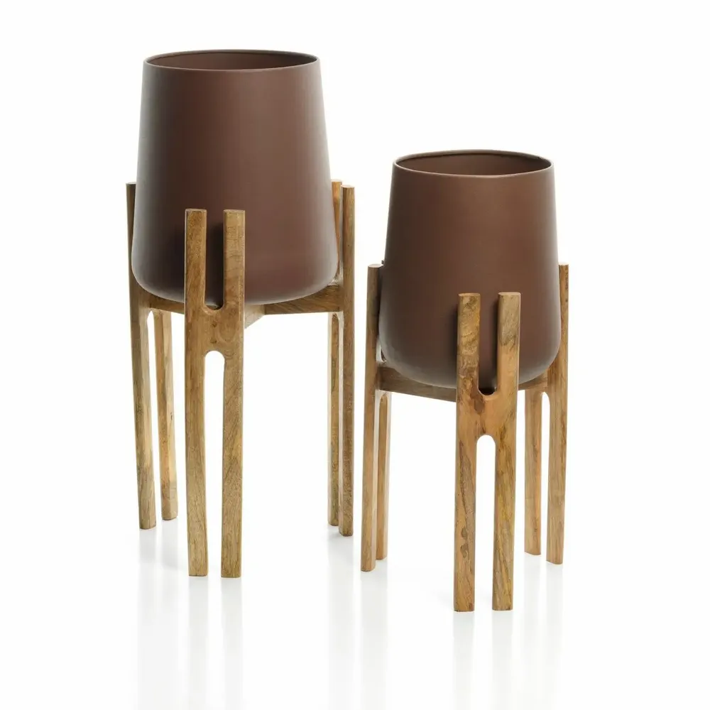 Flower pots - The Forked Root Planter - Natural Brown - M - BAZAR BIZAR LIVING