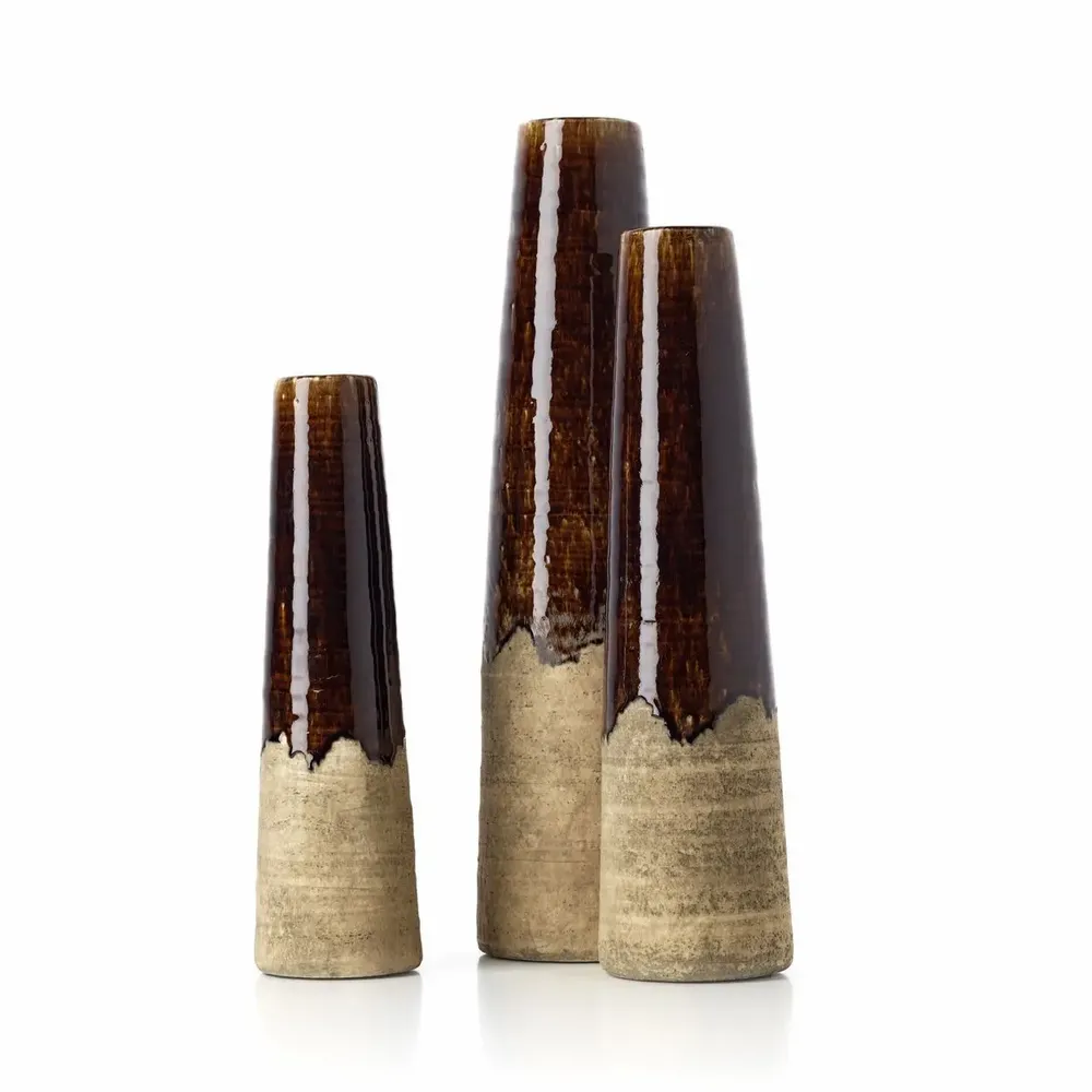 Vases - The Amber Cone Vase - Concrete Brown - L - BAZAR BIZAR LIVING