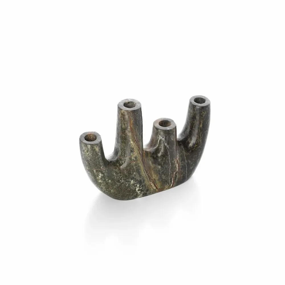 Vases - The Bidasar Marble Vase - Green - Low - BAZAR BIZAR LIVING