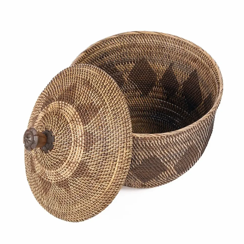 Laundry baskets - The Storage Crown Basket - Natural Brown - BAZAR BIZAR LIVING