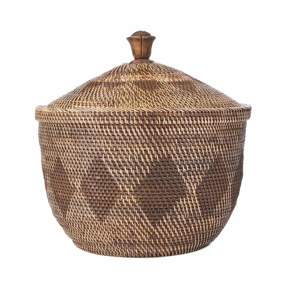 Laundry baskets - The Storage Crown Basket - Natural Brown - BAZAR BIZAR LIVING